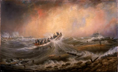 Schiffswrack vor dem Süd-Pier 1861